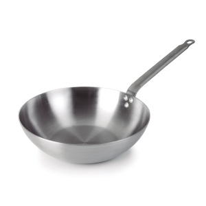 Wok din otel natural Lacor Ferrum, 28 cm, gri, fabricat in Europa
