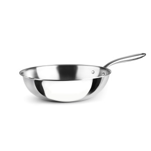 Wok Lacor TriChef 28 cm, Inox 1810, Aluminiu, Inductie