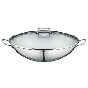 Wok WMF Macao 36 cm, Cromargan inox, 4.5L, cu capac din sticla - Img 6