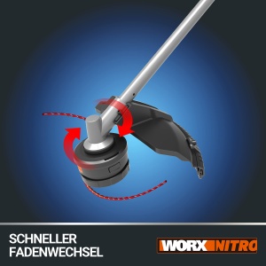 WORX Nitro WG186E92 Trimmer si motocoasa fara fir Sense 40V 2x20V - motor puternic fara perii - diverse atasamente - schimbare rapida a firului - cerc - Img 5