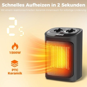 YASHE Electroheizkorper 1500W PTC Ceramic Thermostat Protectie Supraincalzire - Img 2