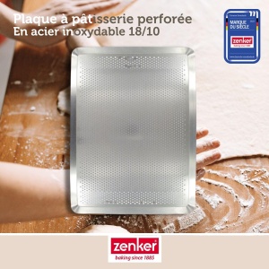 Zenker 1540350 Tava de copt Tava de copt din aluminiu perforat Tava de copt Aluminiu perforat gri 40 x 30 x 1,5 cm - Img 2
