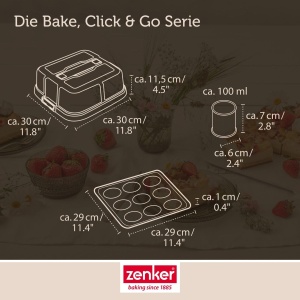 Zenker Bake Click Go Tava pentru Torturi cu Hauba Antiaderenta 29x29x7cm - Img 4