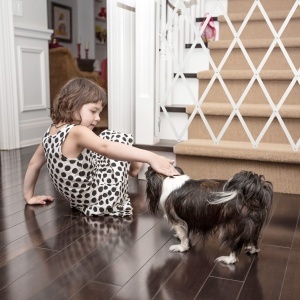 Zid de protectie pentru caini Relaxdays, extensibil 17-130 cm, inaltime 87,5-100 cm, bambus alb - Img 3