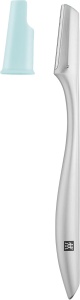 Zwilling Rasoir facial premium din otel inoxidabil argintiu cu 3 lame de rezerva