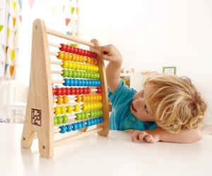 Abac din lemn Hape Regenbogen 100 bile colorate joc educativ pentru copii 3 - Img 2