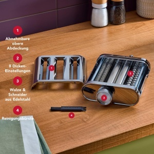 Accesorii pentru paste KitchenAid 3-in-1, din metal, 8 grosimi, compatibilitate universala - Img 3