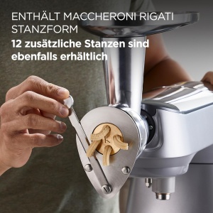 Accesoriu Kenwood KAX92A0ME Pasta Fresca Nucelpresa din inox insertie din bronz pentru Maccheroni Rigati Argintiu - Img 5