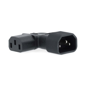 Adaptator NEDIS IEC-320-C13 la IEC-320-C14, Abgewinkelat, PVC, Negru - Img 2