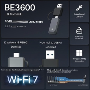 Adapter Wi-Fi TP-Link Archer TBE230U, Dual-Band, USB-CA, 2882 Mbits - Img 2