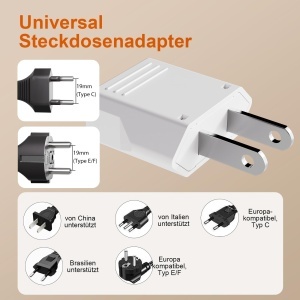 Adaptor de calatorie GRIFEMA GD604, 4 buc, 250V, 6A, design compact - Img 5