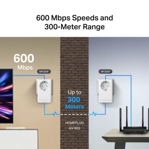 Adaptor Powerline Mercusys MP300P, 600 Mbits, Gigabit LAN, PlugPlay - Img 6