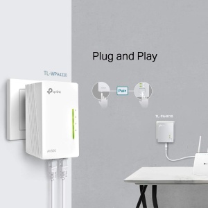 Adaptor Powerline TP-Link TL-WPA4220 TKIT, 600Mbits, Wi-Fi N300, Alb - Img 4