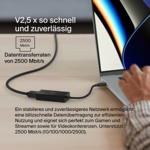 Adaptor USB-C la Ethernet Belkin, 2,5 Gbs, compatibil cu MacBook ProAir si alte dispozitive - Img 2