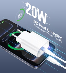 Adaptor USB-C Seadmit 20W, 2 Porturi, Compact, Rapid, Compatibil cu iPhone si Samsung - Img 2