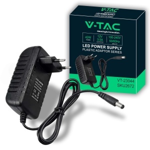 Adaptor V-TAC 12V 42W 3,5A pentru camere si LED-uri, Euro Stecker