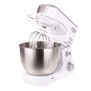 ADLER EUROPE AD 4216 Robot de bucatarie multifunctional 1000W - Bol din otel inoxidabil de 4L, 6 viteze, cap pivotant, capac anti-stropire, framantare, carlig de amestecare si tel, alb - Img 4