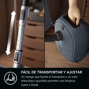 AEG CLEAN 6000 Aspirator cu sac / aspiratie ridicata / incl. duze auxiliare / 55% plastic reciclat / pentru proprietarii de animale de companie / tapiterie de curatare / raza de functionare 12 m / 850 W / albastru / AB61C2DBS - Img 7