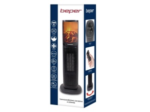 Aeroterma ceramica BEPER P203TER010 2000W telecomanda LED efect flacara Negru - Img 7