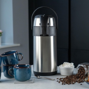 Airpot Pioneer cu mecanism de pompa, 3 litri, inox, rezistent la coroziune - Img 2