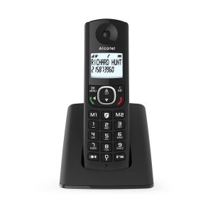 ALCATEL F530 - Telefon fix fara fir DECT - Afisaj mare iluminat - Functie hands-free - Functie de blocare a apelurilor - 2 butoane de apelare directa - Negru - Img 1