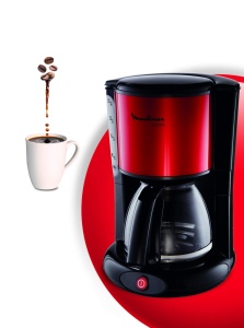Aparat de cafea cu filtru Moulinex Subito, ulcior de sticla, 10-15 cani, capacitate 1.25L, functie de oprire automata, insertie filtru detasabila, indicator nivel apa, otel inoxidabil, rosu/negru, FG360D - Img 8