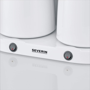 Aparat de cafea cu filtru SEVERIN Duo cu ulcior termic, aparat de cafea pentru pana la 16 cani, aparat cu filtru atractiv cu 2 ulcioare de vid, alb, 2 litri, 2.000 W, KA 9314 - Img 6