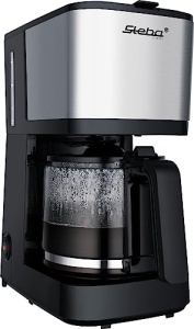 Aparat de cafea cu filtru Steba cu ulcior de sticla pentru aproximativ 10 cani de 125 ml fiecare, rezervor de apa cu aproximativ 1,25 litri, mentinere automata la cald timp de 40 de minute, 750 wati, KM F2