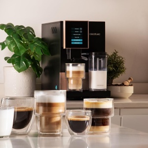 Aparat de cafea super automat Cecotec Cremmaet Compactccino Black Rose, 19 bar, sistem Thermoblock, boabe proaspat macinate Plug & Play, rasnita cu rezervor de boabe de cafea de 150 g, rezervor de apa de 1,1 l, lapte de 400 ml - Img 4