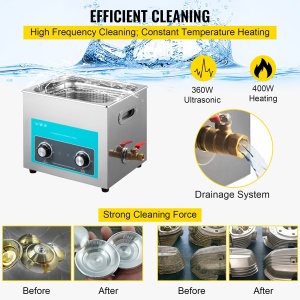 Aparat de curatare cu ultrasunete VEVOR 15L, 400W, cu incalzire reglabila - Img 4