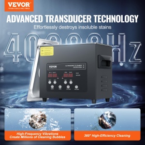Aparat de curatare cu ultrasunete VEVOR KZ-F3, 120 W, 3 L, negru - Img 2