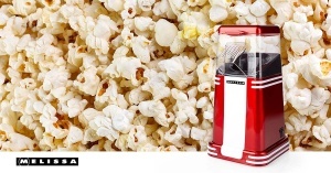 Aparat de facut popcorn Melissa Retro 16310187 1200 W fara ulei design compact RosuAlb - Img 7