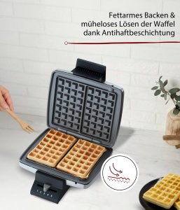 Aparat de facut waffles Cloer 1445, 930 W, 2 Waffeln, inox - Img 3