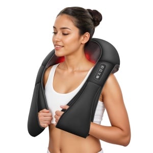 Aparat de masaj COMFIER 4D cu incalzire pentru gat spate si umeri ergonomic si portabil