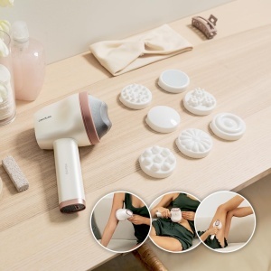 Aparat de masaj pentru celulita corporala Cecotec cu 8 capete interschimbabile SkinCare Push Up. 5 moduri, 6 niveluri de intensitate, 1,5 ore de viata a bateriei, design ergonomic, oprire automata. - Img 4