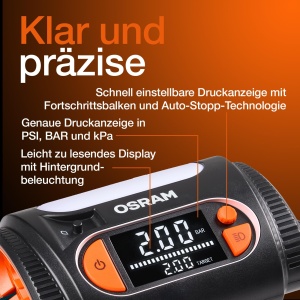 Aparat de masurat si umflat pneuri OSRAM TYREinflate 2130, manometru digital, 12V - Img 4