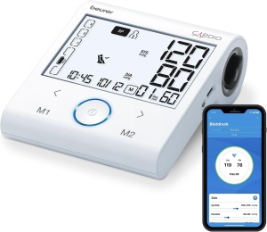 Aparat de masurat tensiunea arteriala Beurer BM 96 Cardio cu EKG, Bluetooth, pentru brate 22-42 cm - Img 1