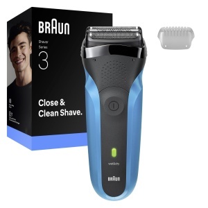 Aparat de ras Braun Series 3 310s albastru lame flexibile utilizare uscata si umeda