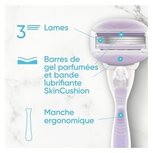 Aparat de ras feminin Gillette Venus Breeze cu 3 lame si benzi cu gel hidratant - Img 3