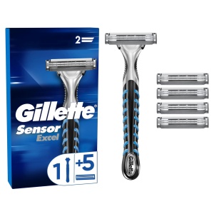 Aparat de ras Gillette Sensor Excel cu 3 lame pentru barbierit precis si confortabil