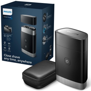 Aparat de ras portabil Philips, aparat de ras electric umed si uscat pentru calatorii, sistem de lame ComfortCut, capete plutitoare 3D, design compact, baterie puternica, model PQ888/06