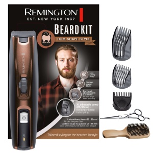 Aparat de tuns barba Remington Barba Barba [incl. XL-atasament lung pentru barba completa/0,4 mm-35 mm/titan auto-ascutit. Set de tuns barba (3 piepteni de atasament: barba/scurt/XL, retea/baterie, aparat de tuns parul lung) MB4046