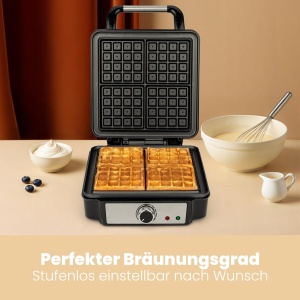Aparat de vafe ProfiCookr pentru vafe belgiene cu 4 suprafete de copt Fier de vafe Belgiene vafe suprafata de copt cu acoperire antiaderenta grad de b - Img 2