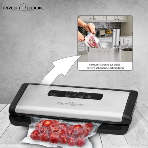 Aparat de vidat ProfiCook PC-VK 1146, 12 Lmin, 120W, otel inoxidabil, 18 pungi incluse - Img 5