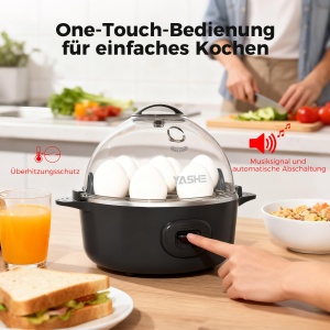 Aparat electric pentru fiert oua YASHE capacitate 7 oua functie automata BPA-free - Img 3