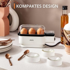 Aparat fiert oua Krups Ovomat Trio EG234115 3 oua semnal acustic AlbNegru - Img 6