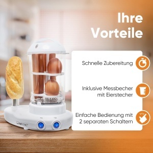 Aparat Hot Dog si Oua Clatronic HDM 3420 EK, Capacitate 14 Carnati, 6 Oua, 380W - Img 3