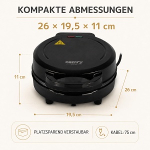 Aparat pentru preparat mini-donuts CAMRY, 7 bucati, 1000W, negru - Img 6