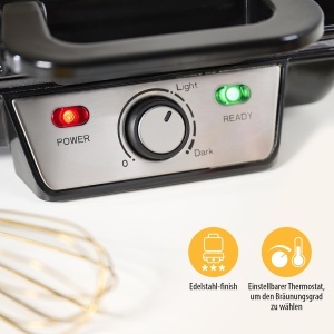 Aparat pentru vafe Tristar WF-2195, 1000W, antiaderent, 2 vafe simultan - Img 5