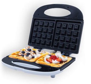 Aparat vafe ADLER, putere nominala 700 W, 2 vafe patrate, design compact, negru